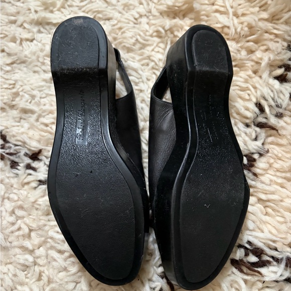 Robert Clergerie Paris Black Leather Slingback Flatform shoes - Picture 5 of 8